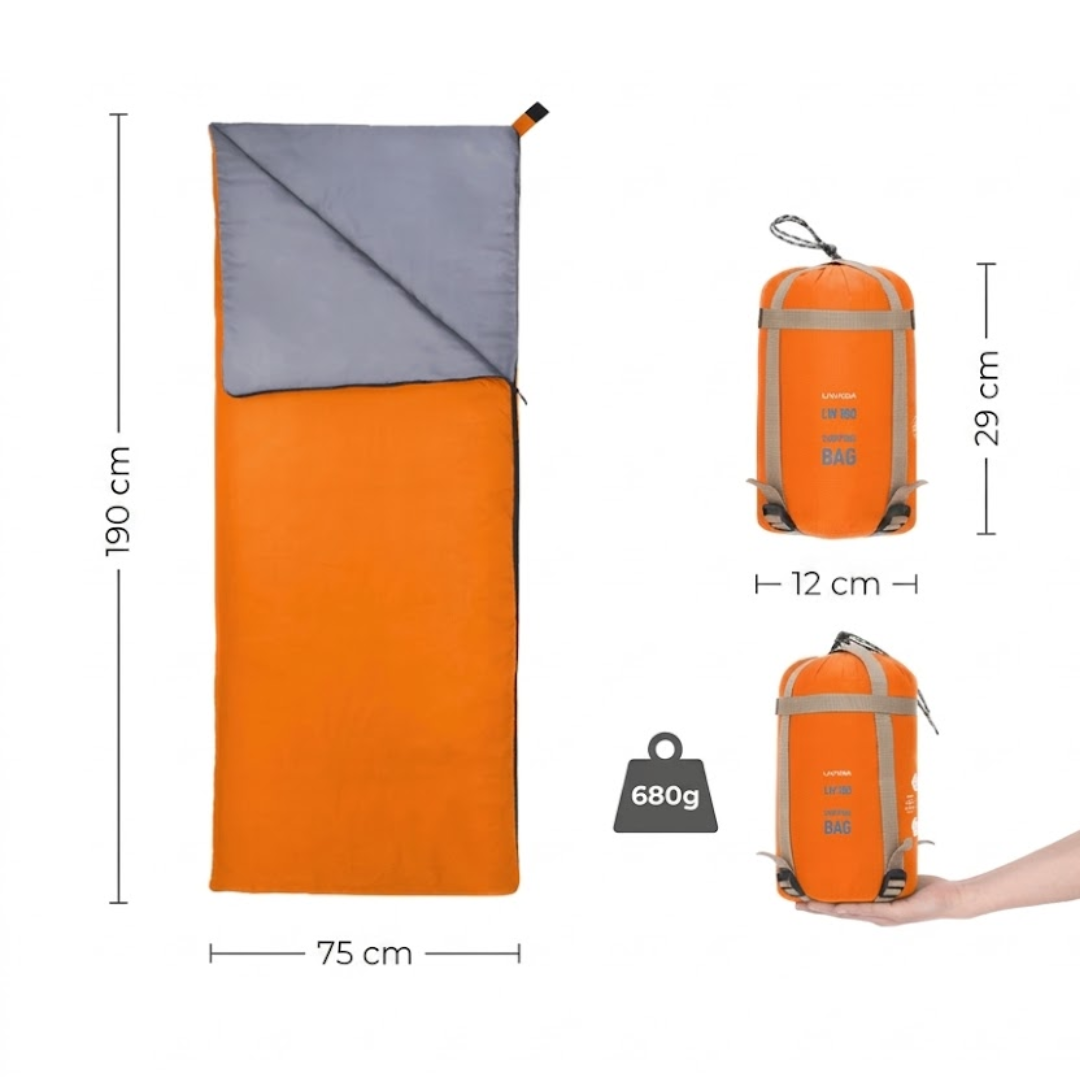 Umschlag-Schlafsack – Koppelbar zum Doppelschlafsack – 3 Jahreszeiten