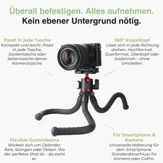 Flexibles Octopus-Stativ – Handy & Kamera – Gorilla-Stativ