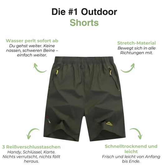 Herren Wandershorts 3er-Pack – Wasserabweisend – Kurze Hose