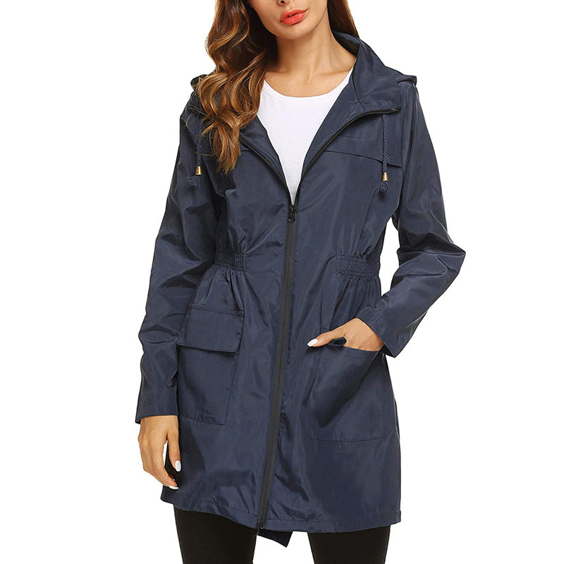 Regenjacke Damen - Wasserabweisend & Leicht - Tailliert mit Kapuze