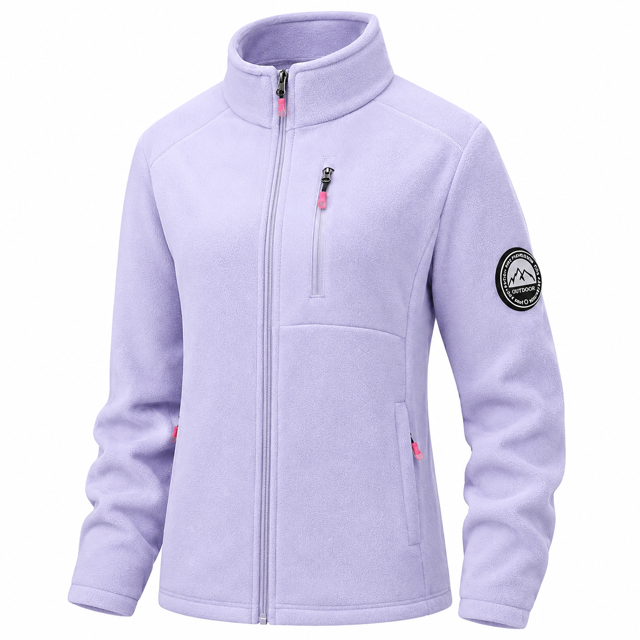 Fleecejacke Damen - Stehkragen mit Reißverschluss - Drei Reißverschlusstaschen