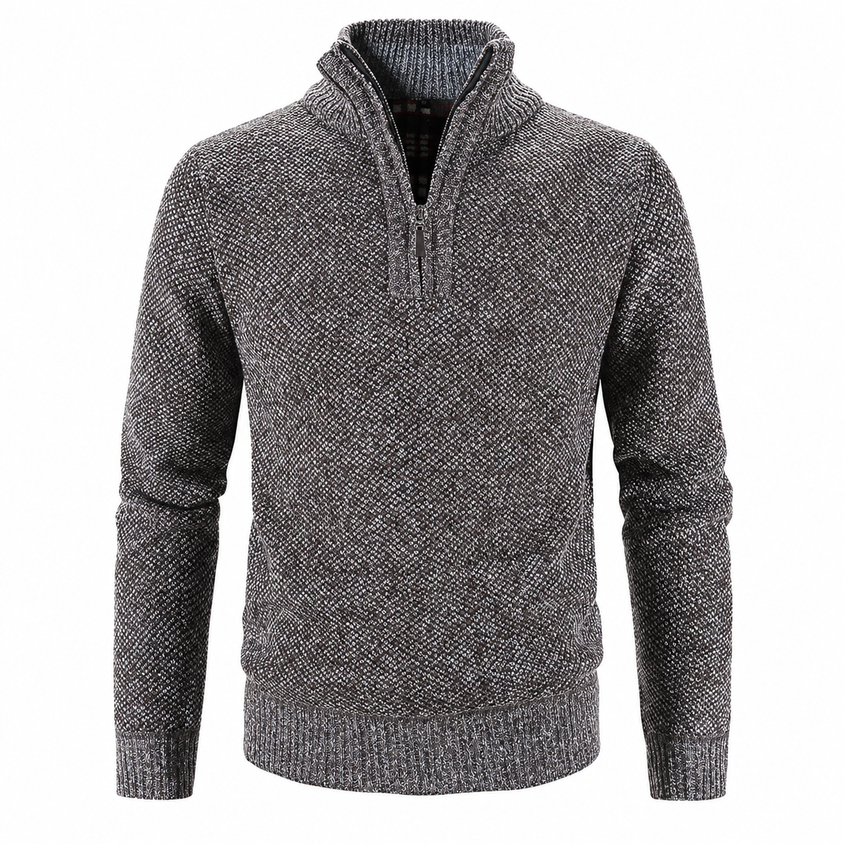Half-Zip Pullover Herren - Fleecefutter & Stehkragen - Dicker Strick