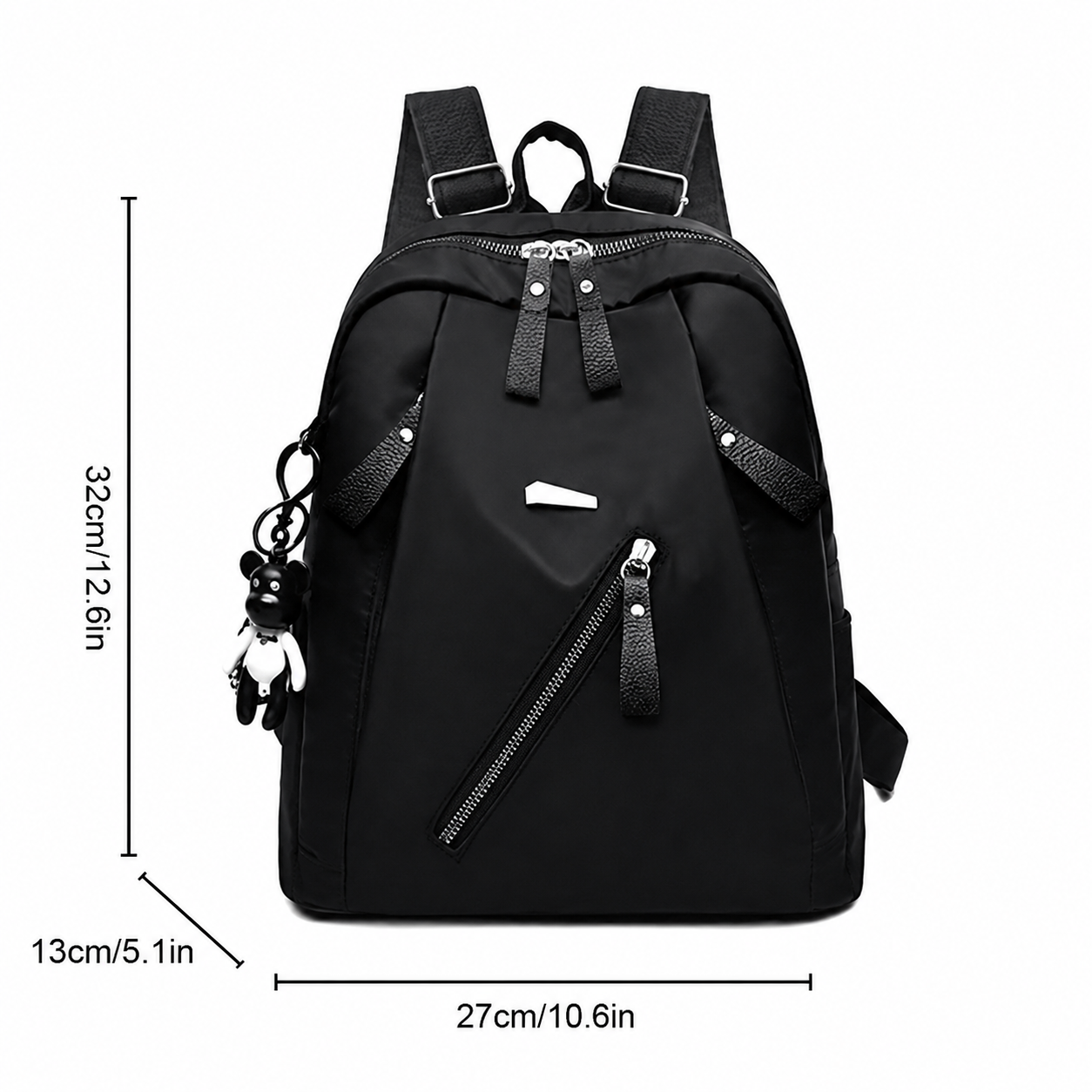 Schulrucksack für Mädchen - Oxford-Gewebe - mit Anhänger