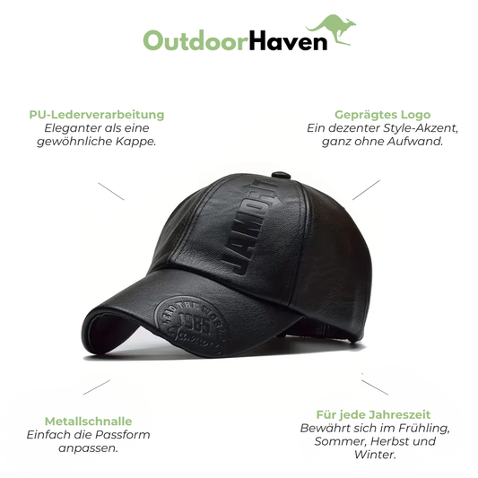 Herren-Leder-Cap - Verstellbar - Klassischer Stil