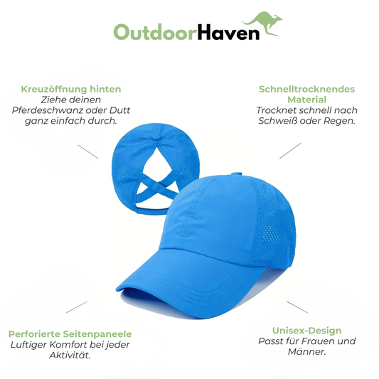 Unisex-Pferdeschwanz-Cap - Schnelltrocknend - Verstellbar