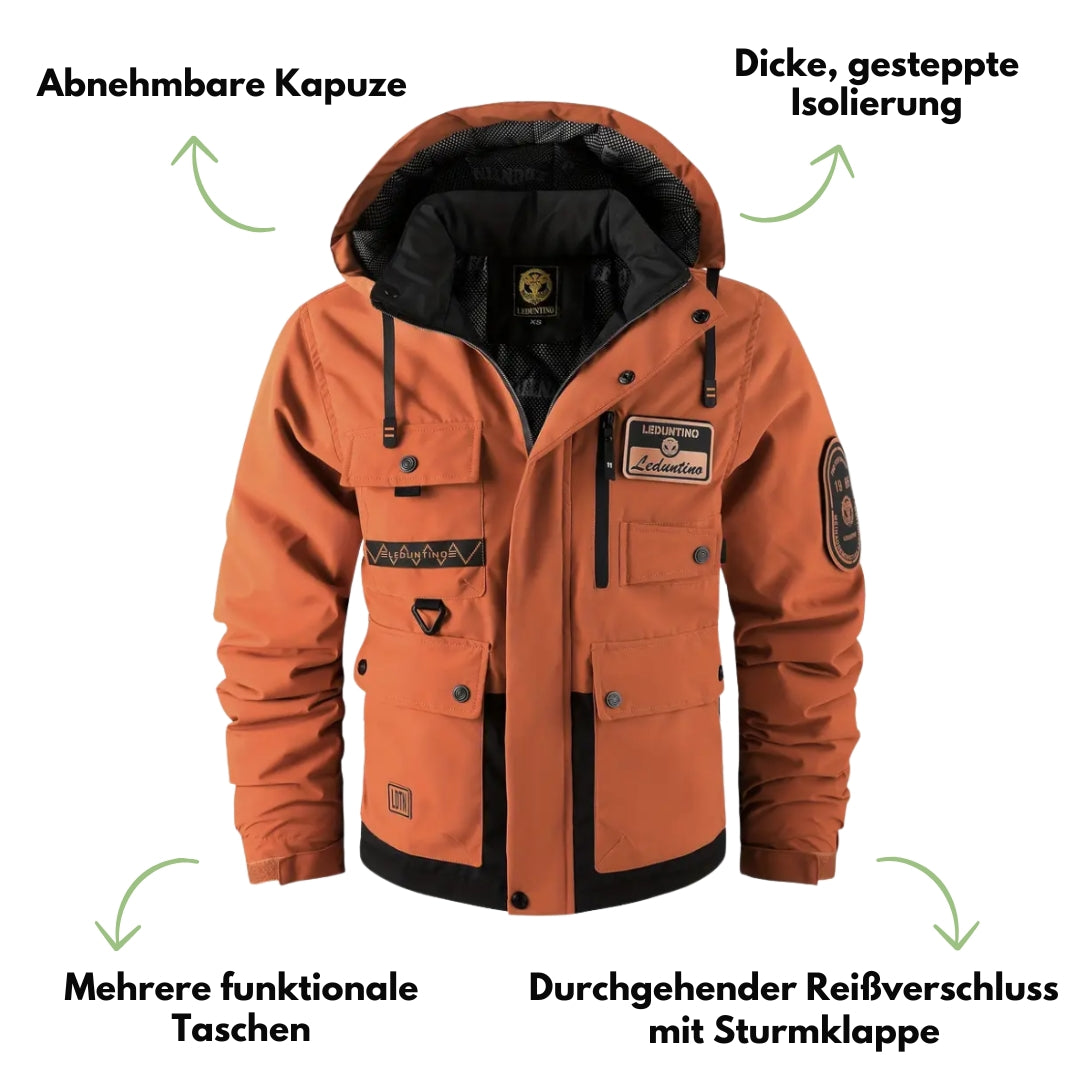 Herren Stepp-Outdoorjacke – Abnehmbare Kapuze