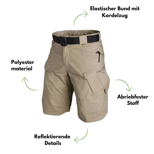 Outdoor Cargo-Shorts – Elastisches Design – 6 Taschen
