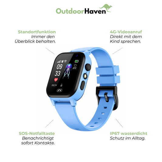 Kinder-Smartwatch mit Standortfunktion, Videoanruf & SOS – SafeTrack Watch