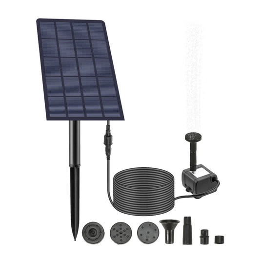Solar Springbrunnen Set – Teichpumpe 6-in-1 – Kabellos