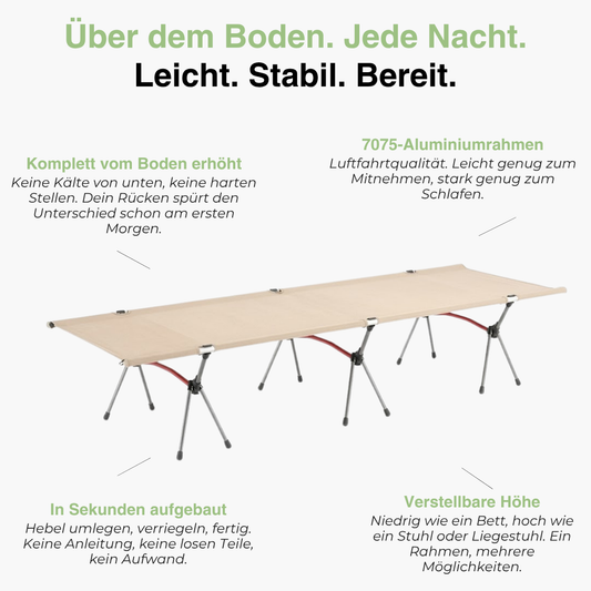 Ultraleichtes klappbares Campingbett – Tragbares Outdoor-Bett