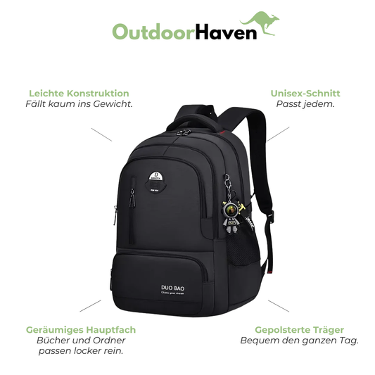 Schulrucksack unisex - 6 Fächer - leicht