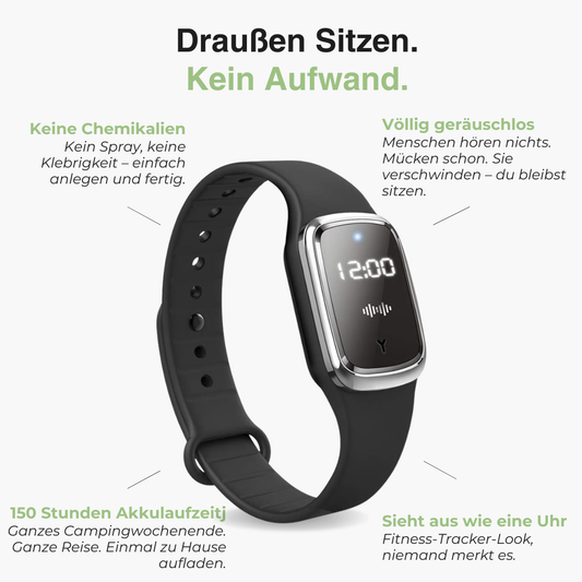 Ultraschall-Mückenabwehr-Armband – Chemiefrei, LED-Armband