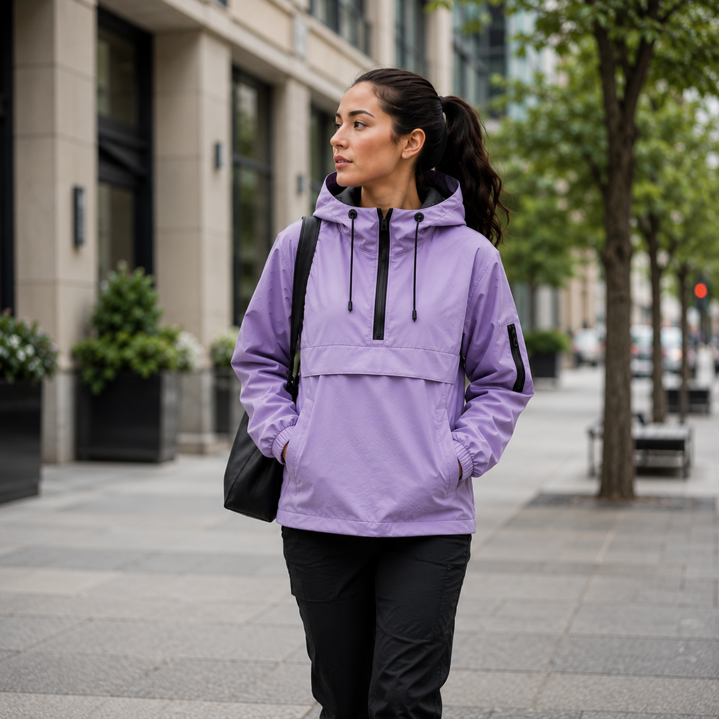 Regenjacke Damen & Herren - Anorak mit Kapuze - Wasserabweisend & Winddicht