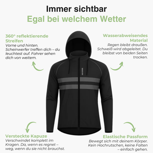 Windjacke – Wasserdichte, reflektierende Windbreaker-Jacke
