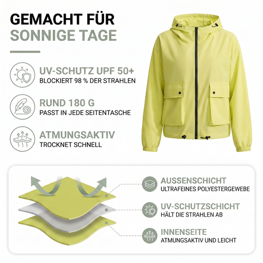 Leichte Sommerjacke Damen - UV-Schutz UPF 50+ - Mit Kapuze