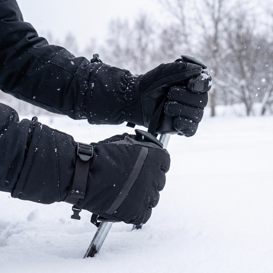 Skihandschuhe wasserdicht - Touchscreen - Leder-Handfläche