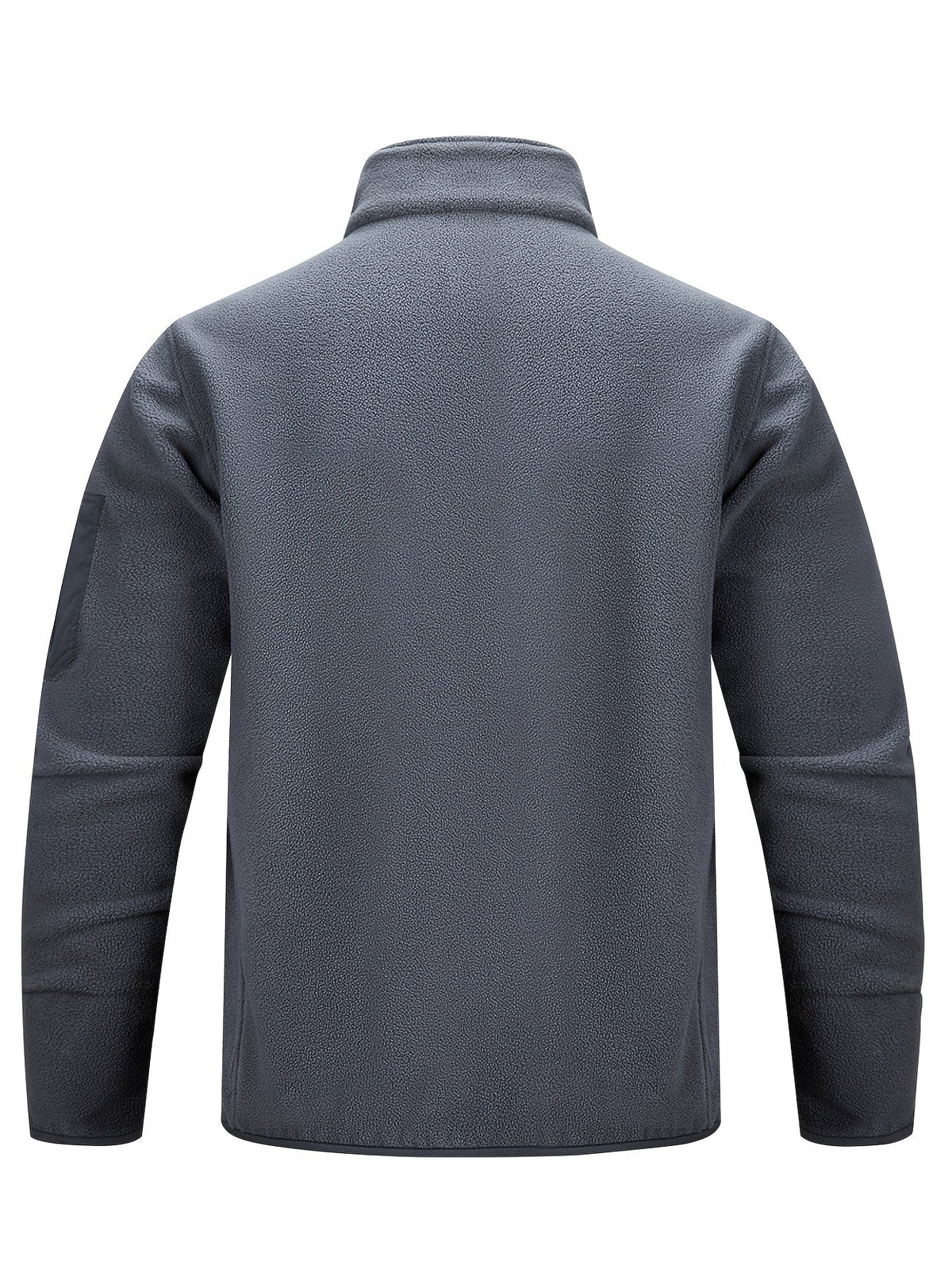 Schiefergraue Fleecejacke von hinten