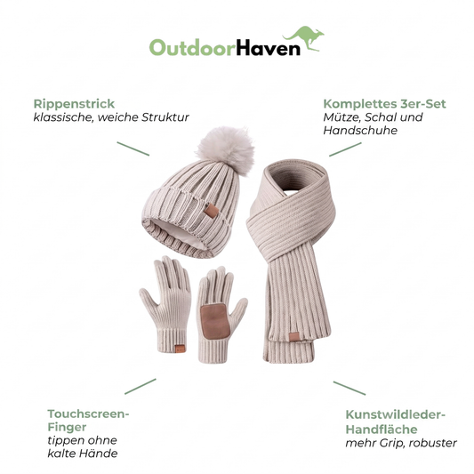 Mütze schal handschuhe set damen – Mütze, Schal & Handschuhe Set Damen