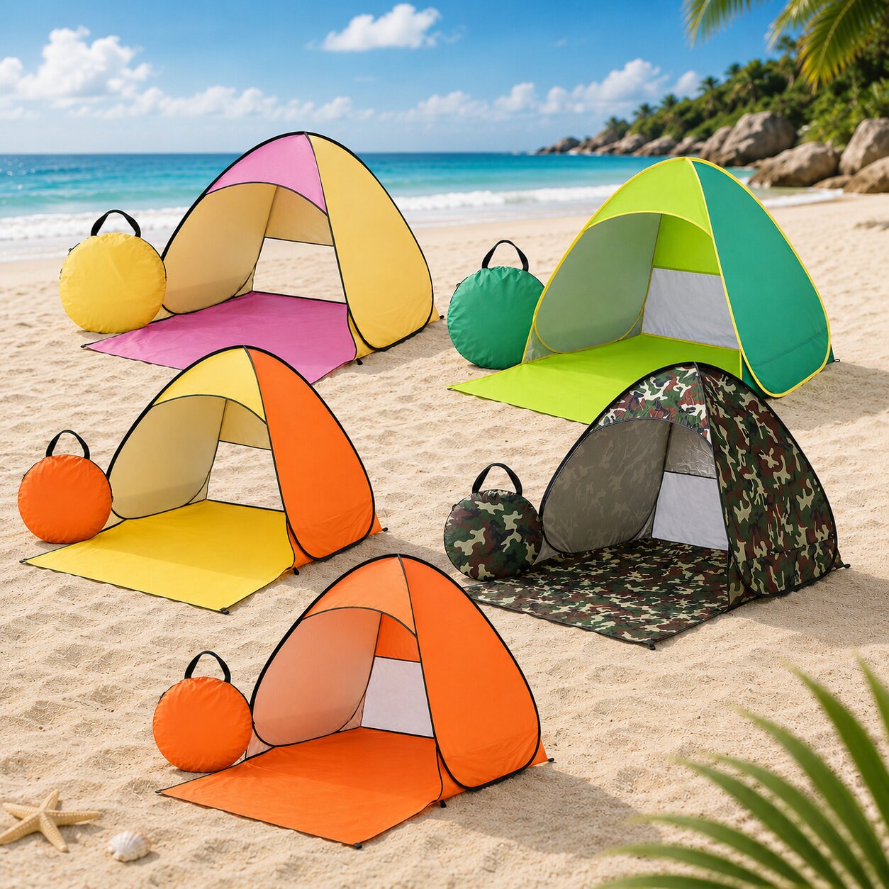 Pop-Up Strandmuschel - UV-Schutz 50+ - Aufbau in Sekunden