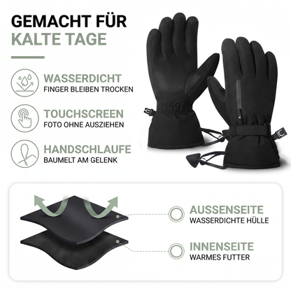 Skihandschuhe wasserdicht - Touchscreen - mit Handschlaufe
