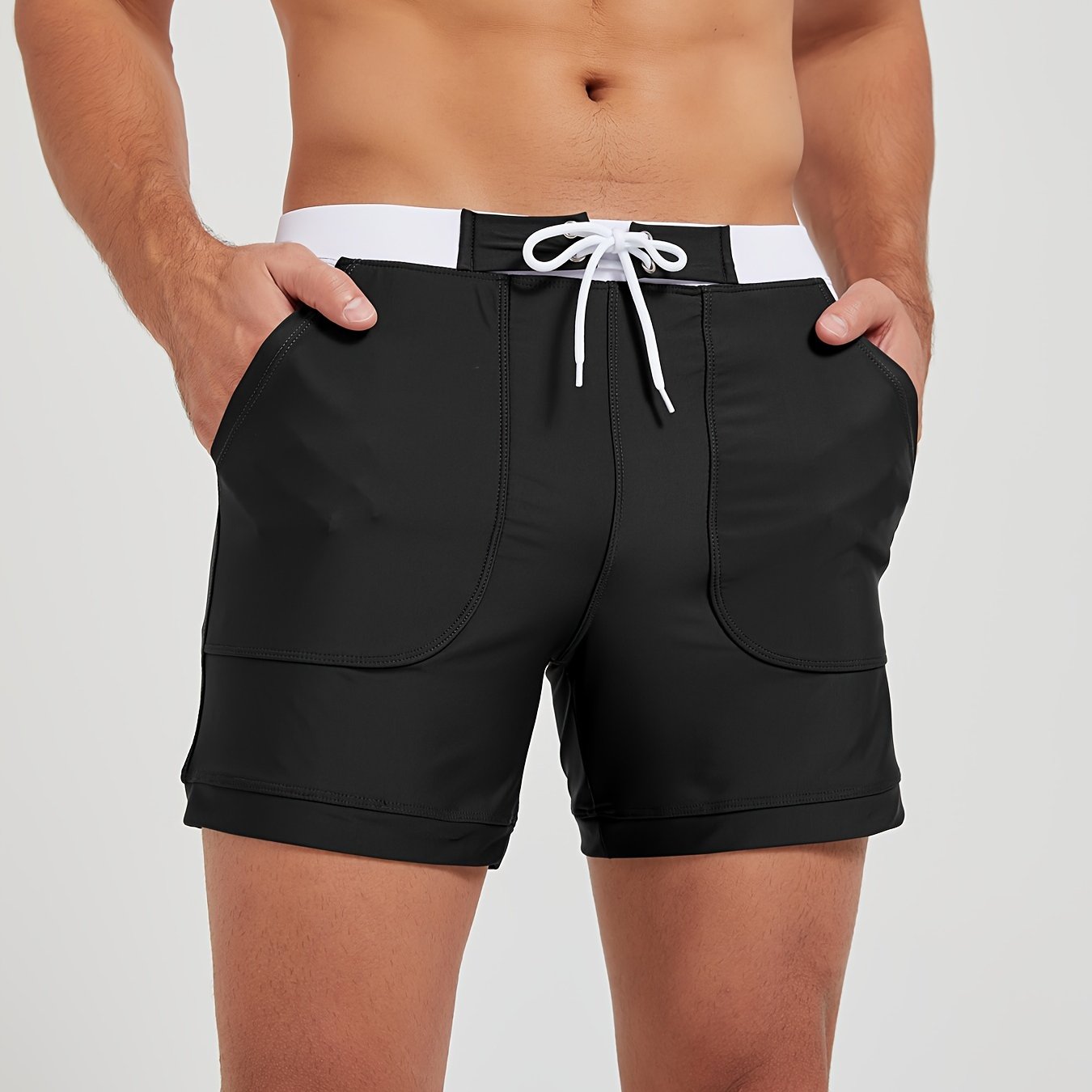 Herren Badeshorts - Schnelltrocknend - Kontrastbund