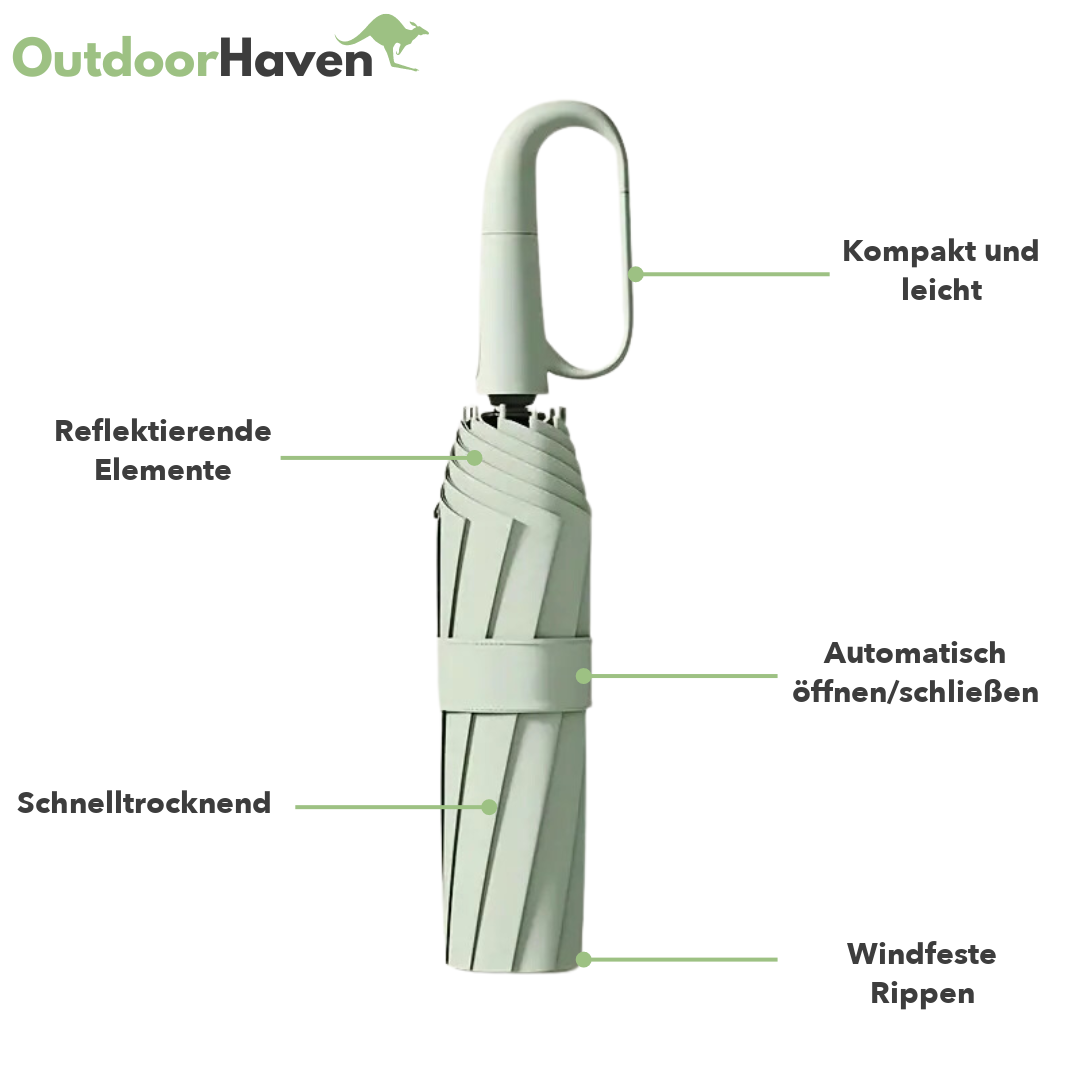 Taschenschirm - Sturmfest & Reflektierend - Auf-Zu-Automatik