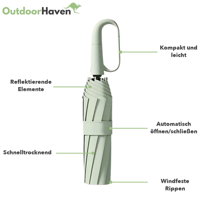Taschenschirm - Sturmfest & Reflektierend - Auf-Zu-Automatik