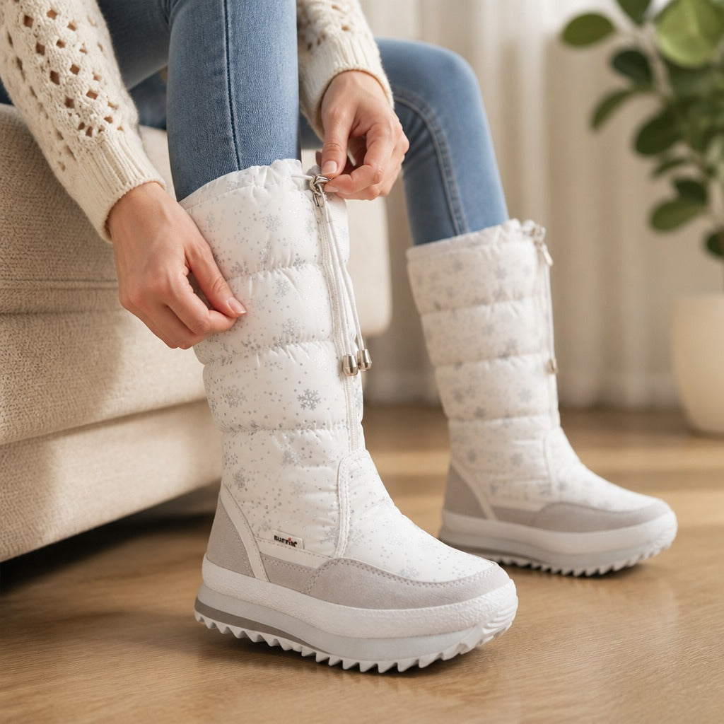 Winterstiefel Damen - Hohe Schneestiefel mit Plüschfutter - Leicht – 6