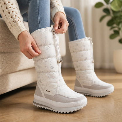 Winterstiefel Damen - Hohe Schneestiefel mit Plüschfutter - Leicht – 6