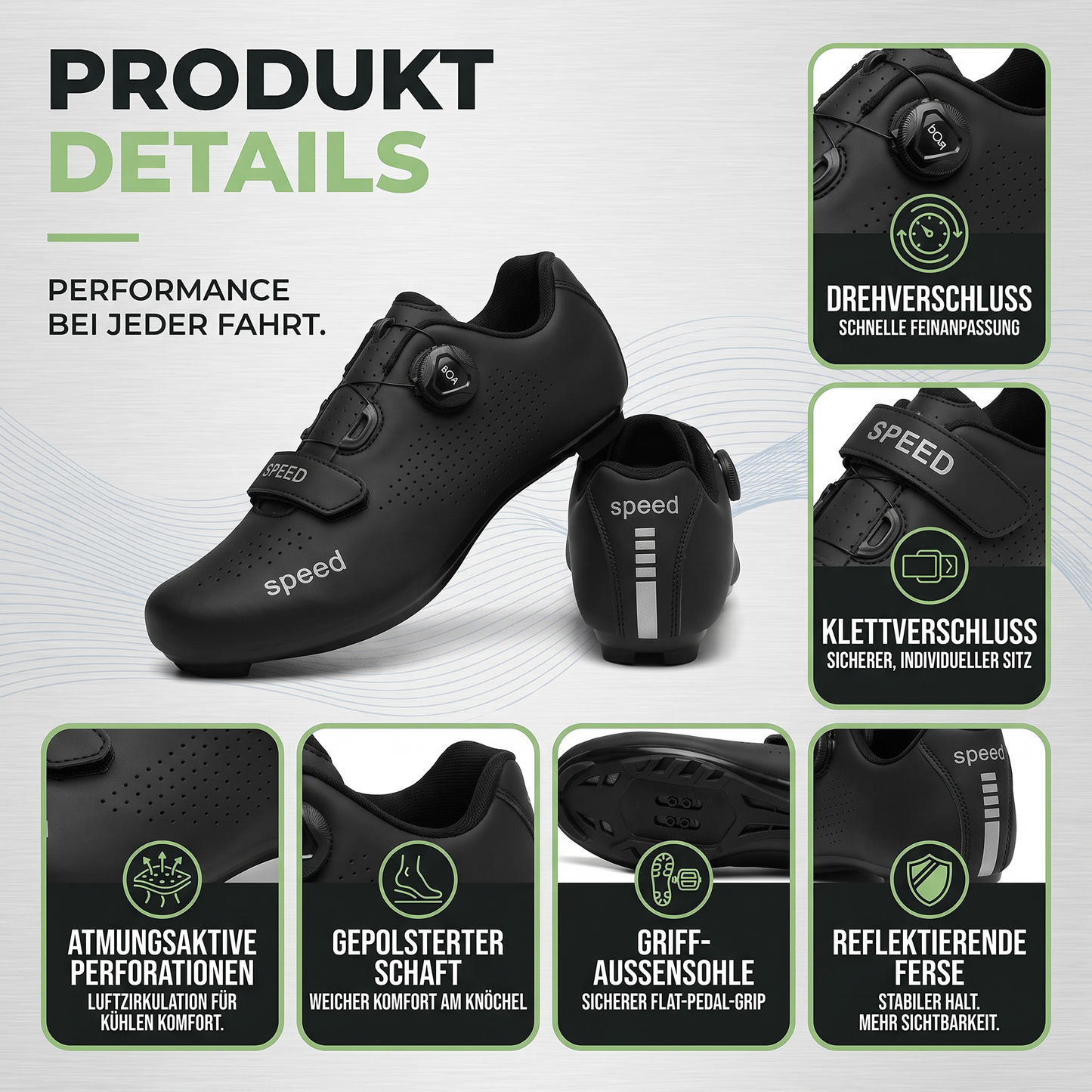 fahrradschuhe - Infografik