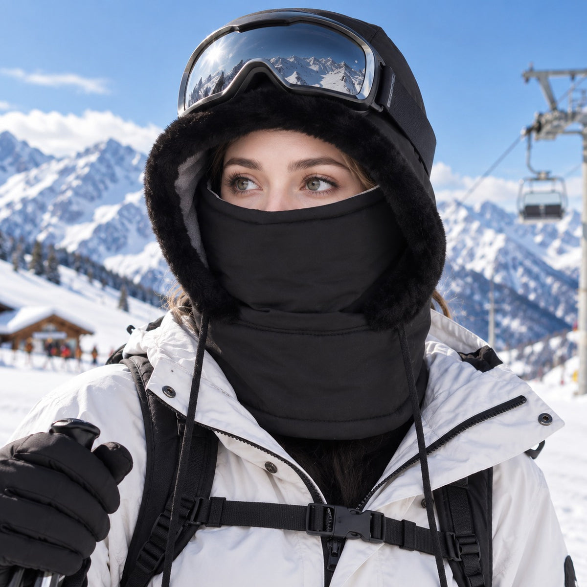Sturmhaube Winter - Plüschfutter und Gesichtsschutz - Verstellbar – 8