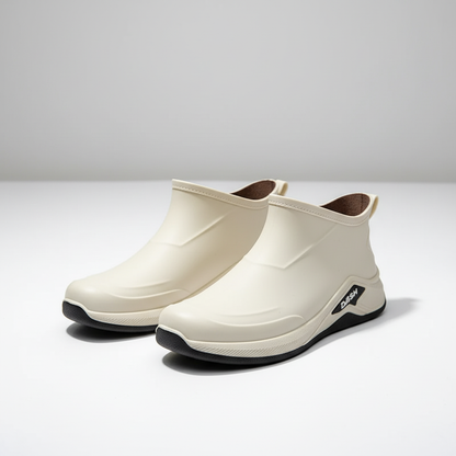 Gummistiefel Herren kurz in Beige – Produktfoto auf Weiß