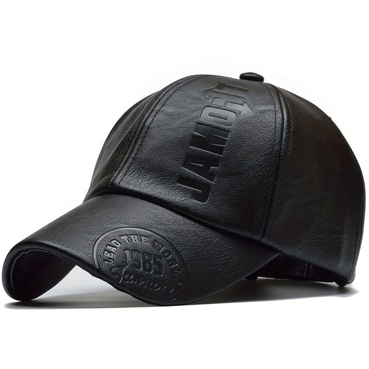 Herren-Leder-Cap - Verstellbar - Klassischer Stil