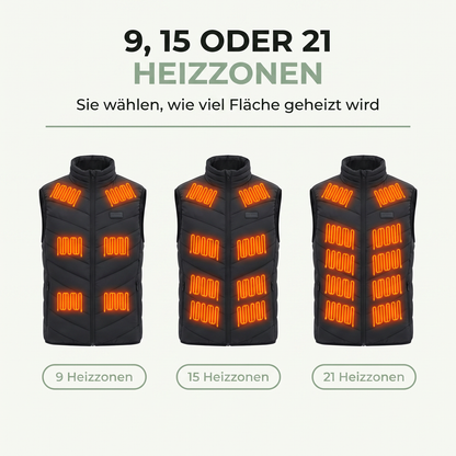 Beheizte Weste – 9, 15 oder 21 Heizzonen