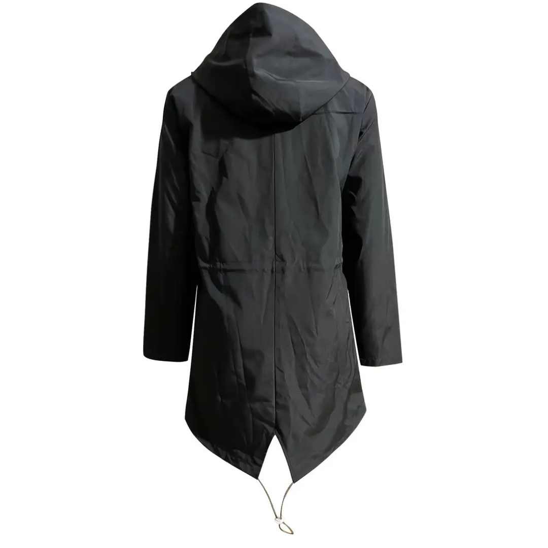 Regenmantel Damen Lang - Übergangsjacke mit Kapuze, bis 5XL