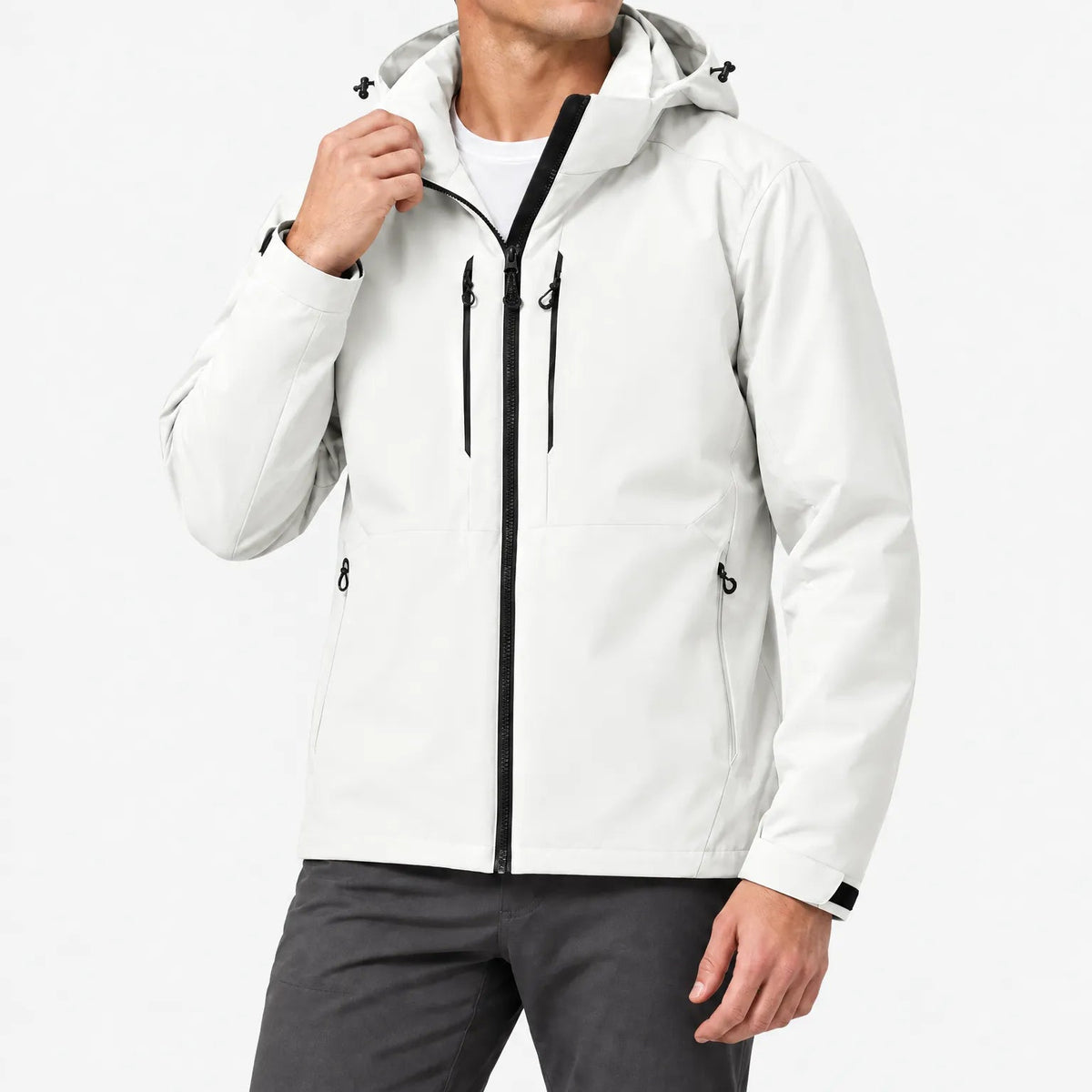 Windbreaker Jacke Unisex in Weiß – Produktfoto