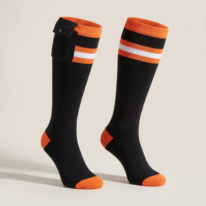 Beheizbare Socken – Schwarz-Orange