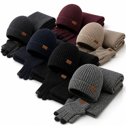 Wintermütze Herren - Set mit Schal und Handschuhen - Plüschfutter – 9