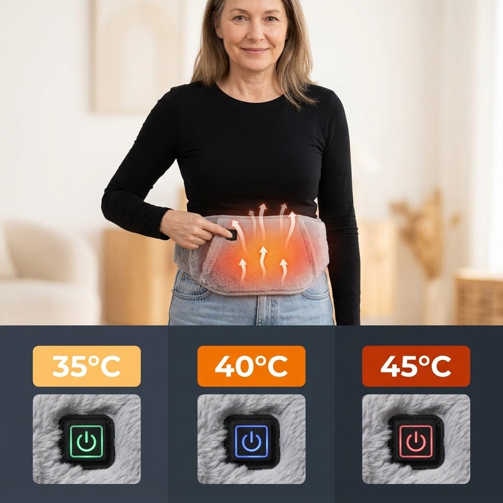 Heizgürtel mit 3 Temperaturstufen – 35 °C, 40 °C und 45 °C