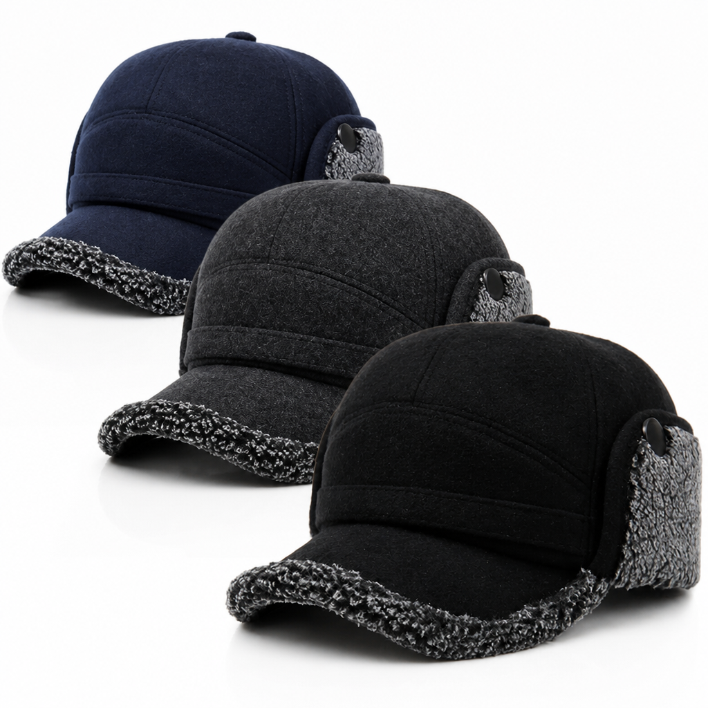 Mütze mit Ohrenklappen - Wintermütze mit Schirm - Fleece & Nackenschutz – 5