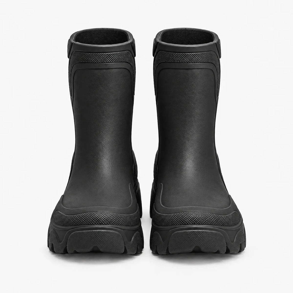 Gummistiefel Damen kurz in Schwarz – Paar von vorne