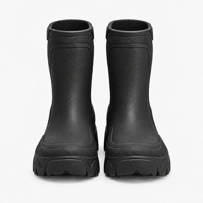 Gummistiefel Damen kurz in Schwarz – Paar von vorne