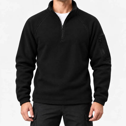 Fleecepullover Herren in Tiefschwarz – Produktfoto