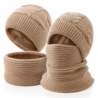 Mütze Schal Set Damen - Gefütterte Schlupfmütze mit Schal - Strick – 8