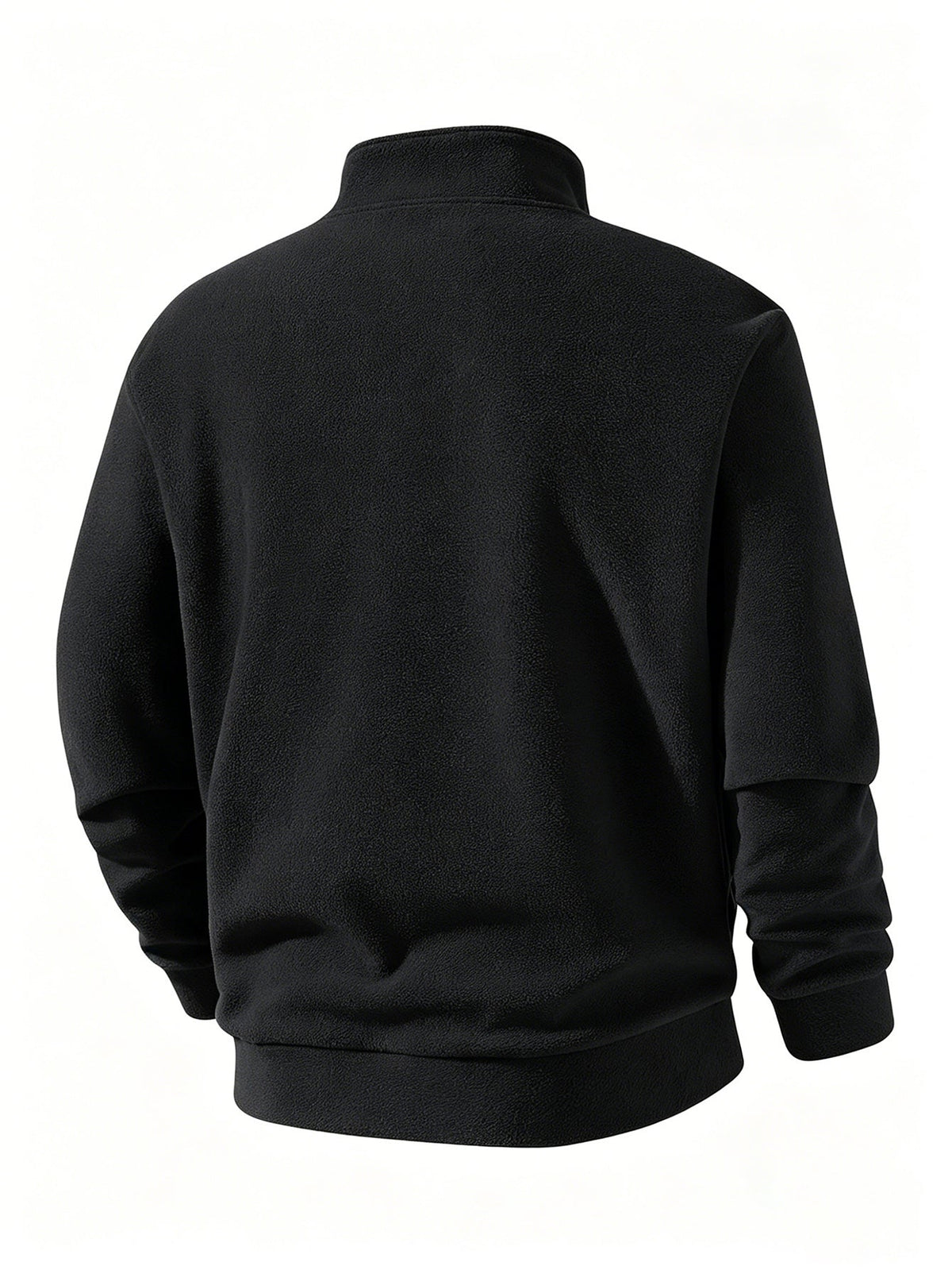 Schwarzer Fleecepullover Herren, Rückansicht