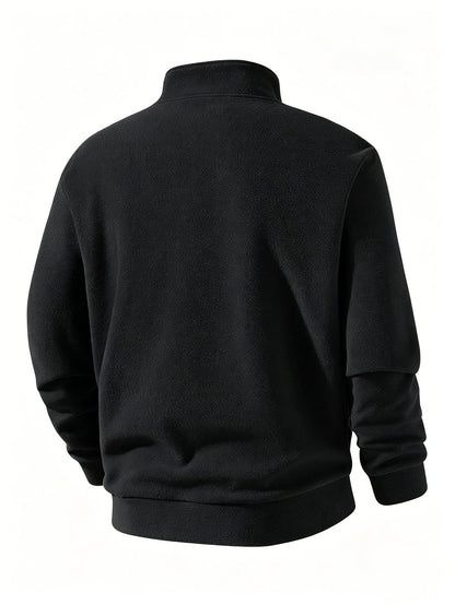 Schwarzer Fleecepullover Herren, Rückansicht