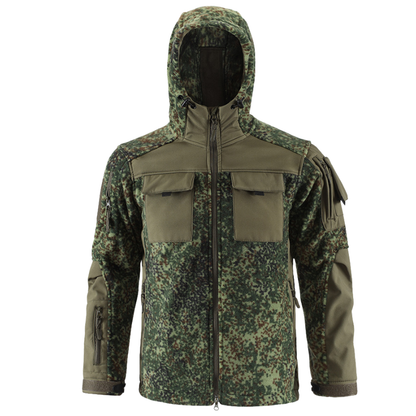 Fleecejacke Herren - Taktisch mit Kapuze - Camouflage & Uni