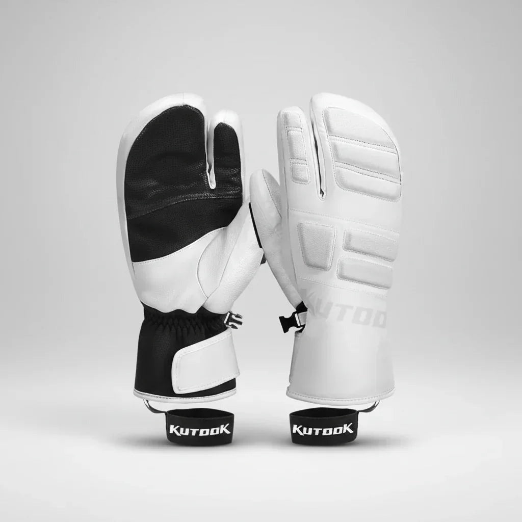 Skihandschuhe Gefüttert - 3 Finger oder 5 Finger - Mit Handgelenkschlaufe – 5