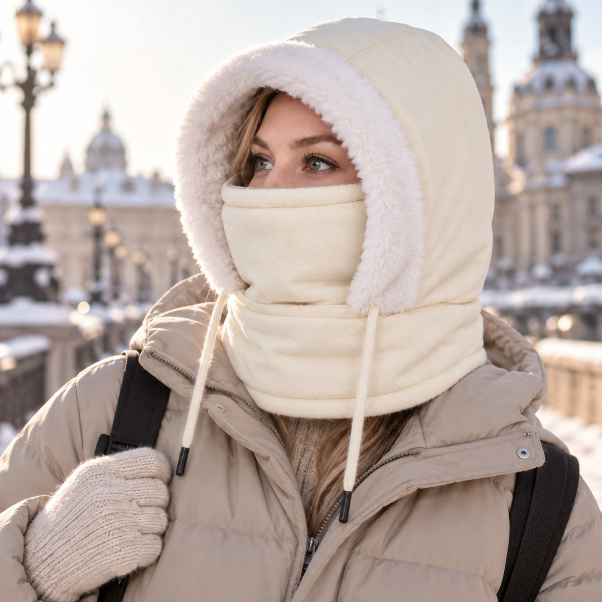 Sturmhaube Winter - Plüschfutter und Gesichtsschutz - Verstellbar – 11