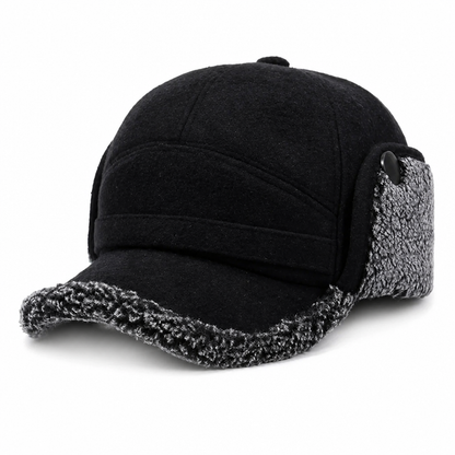Mütze mit Ohrenklappen - Wintermütze mit Schirm - Fleece & Nackenschutz – 1